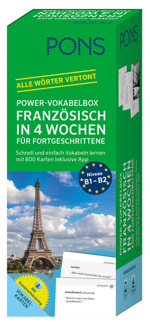 PONS Power-Vokabelbox Franz&ouml;sisch in 4 Wochen f&uuml;r Fortgeschrittene