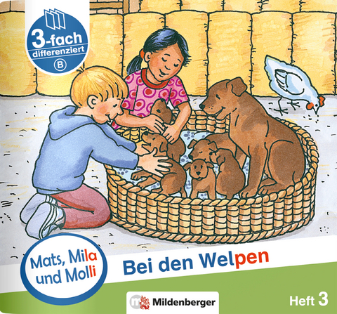 Mats, Mila und Molli &ndash; Heft 3: Bei den Welpen - Schwierigkeitsstufe B - Helge Dr. Weinrebe