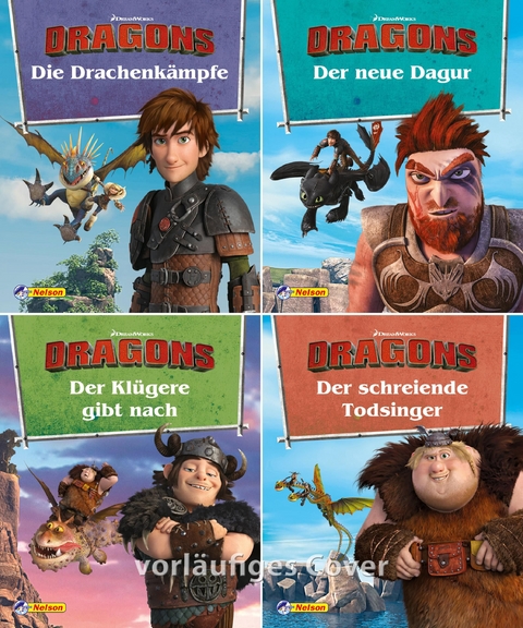 Nelson Mini-B&uuml;cher: 4er DreamWorks Dragons 9-12