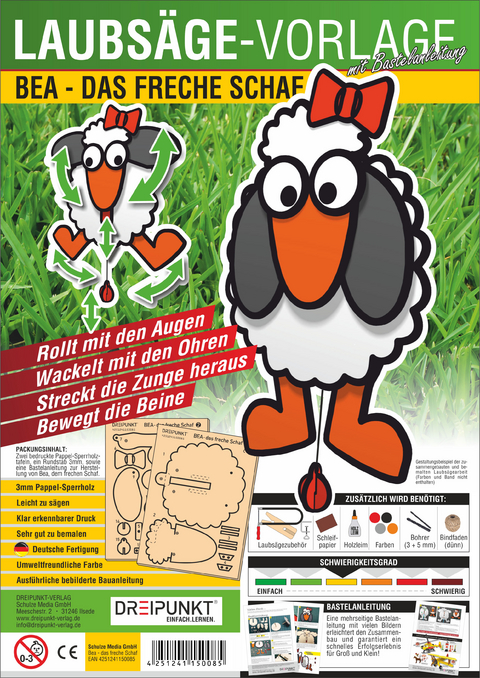 Laubs&auml;ge-Vorlage Bea - das freche Schaf