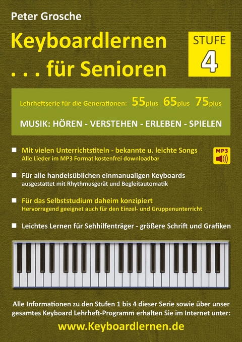 Keyboardlernen f&uuml;r Senioren (Stufe 4) - Peter Grosche