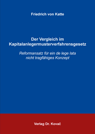 Der Vergleich im Kapitalanlegermusterverfahrensgesetz