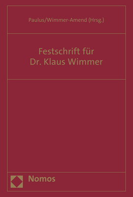 Festschrift f&uuml;r Dr. Klaus Wimmer - 
