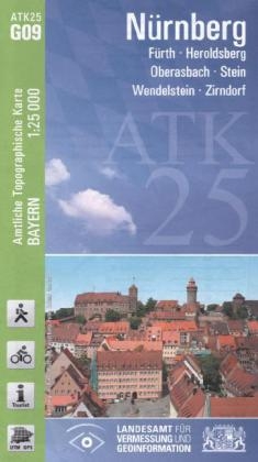 ATK25-G09 N&uuml;rnberg (Amtliche Topographische Karte 1:25000) - Breitband und Vermessung Landesamt f&uuml;r Digitalisierung  Bayern