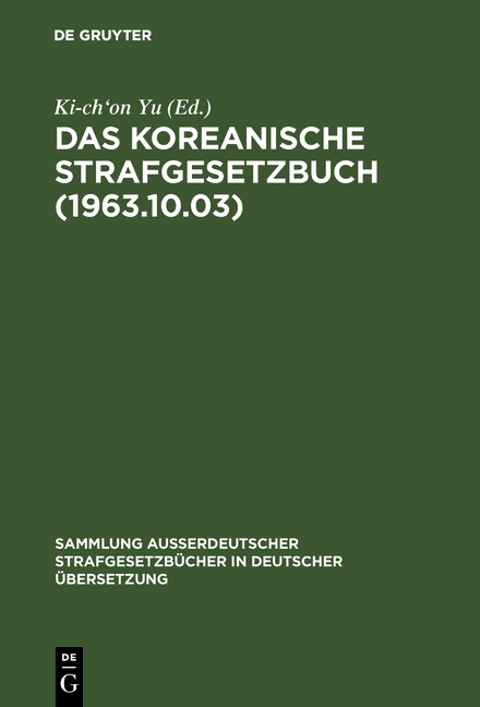 Das koreanische Strafgesetzbuch (1963.10.03) - 