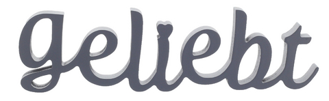Dekowort "geliebt" grau
