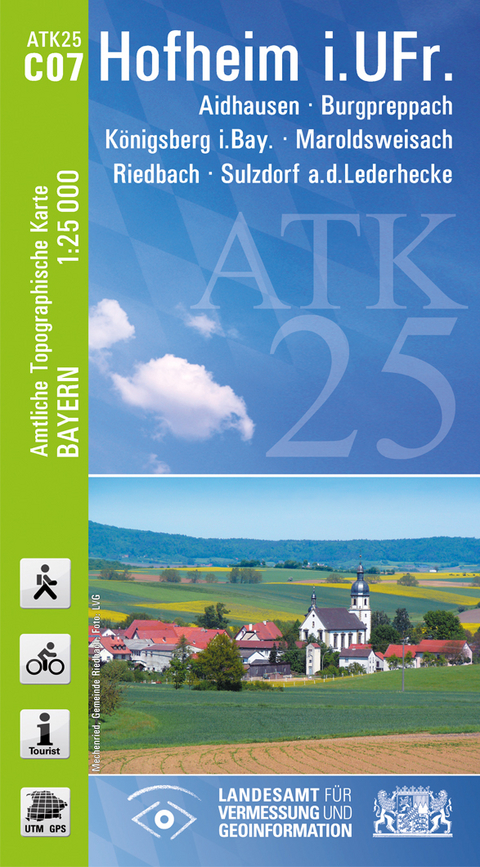 ATK25-C07 Hofheim i.UFr. (Amtliche Topographische Karte 1:25000) - Breitband und Vermessung Landesamt f&uuml;r Digitalisierung  Bayern