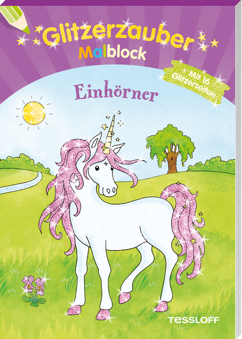 Glitzerzauber Malblock Einh&ouml;rner