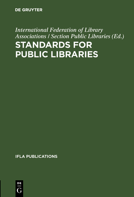 Standards for public libraries - 