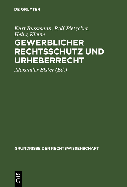 Gewerblicher Rechtsschutz und Urheberrecht - 