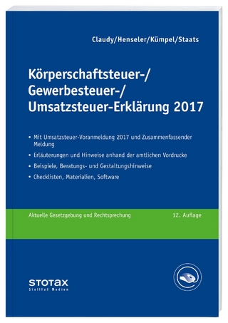 Körperschaftsteuer-, Gewerbesteuer-, Umsatzsteuer-Erklärung 2017