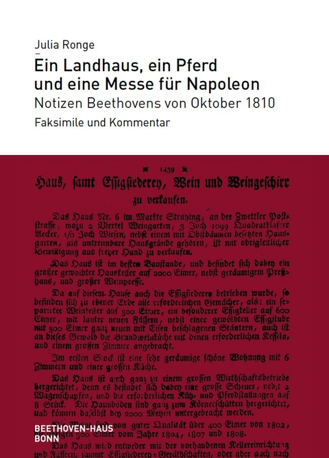 Ein Landhaus, ein Pferd und eine Messe f&uuml;r Napoleon - Julia Ronge