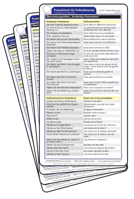 Einsatzkarten Franz&ouml;sisch f&uuml;r Polizeibeamte - Andrea Seilheimer