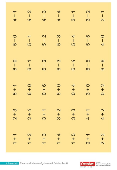 Einstern - Mathematik - Kartonbeilagen zu allen Ausgaben - Band 1