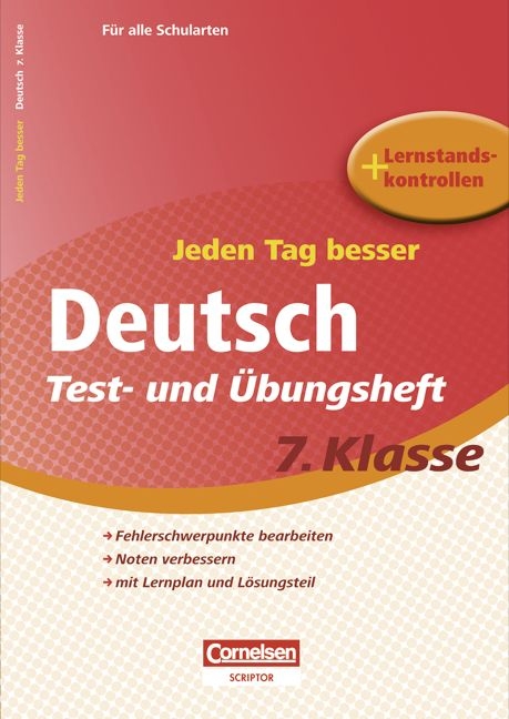 Jeden Tag besser - Deutsch / 7. Schuljahr - Test- und &Uuml;bungsheft mit Lernplan und Lernstandskontrollen - Gerd Brenner