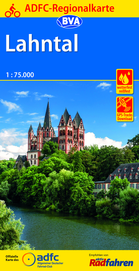 ADFC-Regionalkarte Lahntal 1:75.000, rei&szlig;- und wetterfest, GPS-Tracks Download
