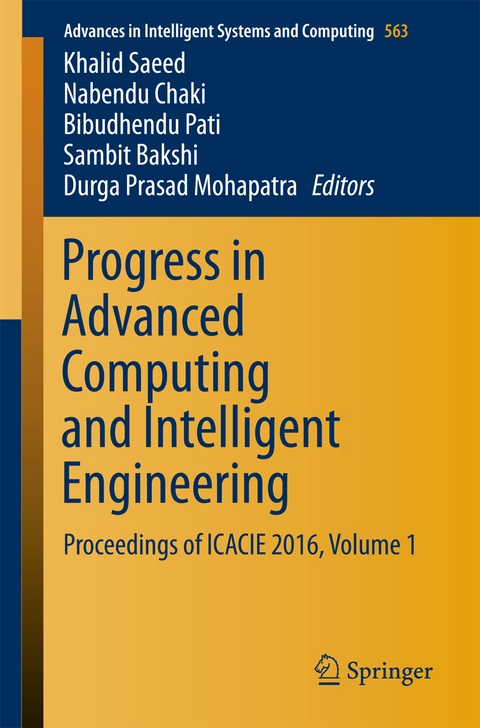 Progress in Advanced Computing and Intelligent Engineering - 