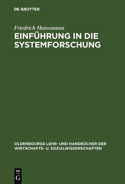 Einf&uuml;hrung in die Systemforschung - Friedrich Hanssmann