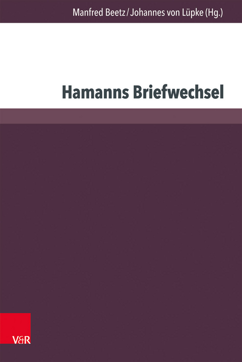 Hamanns Briefwechsel - 
