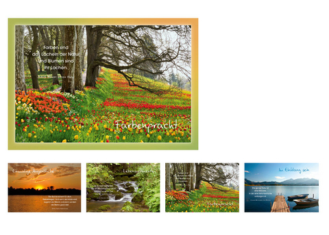 Gru&szlig;kartenk. Landschaften mit Impulstexten