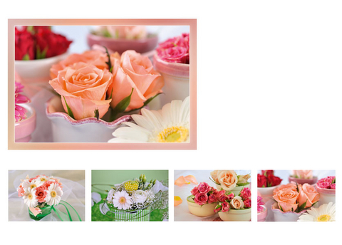 Gru&szlig;kartenk. Blumen-Bouquets
