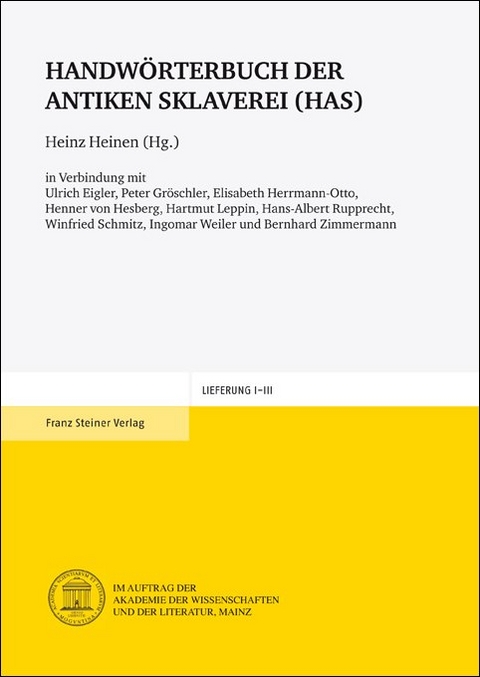 Handw&ouml;rterbuch der antiken Sklaverei (HAS) - Set - 