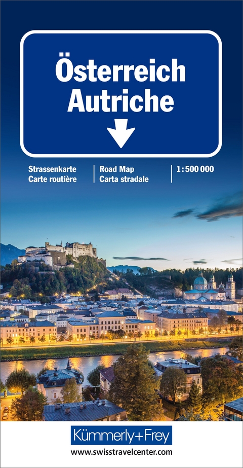K&uuml;mmerly+Frey Strassenkarte &Ouml;sterreich 1:500.000
