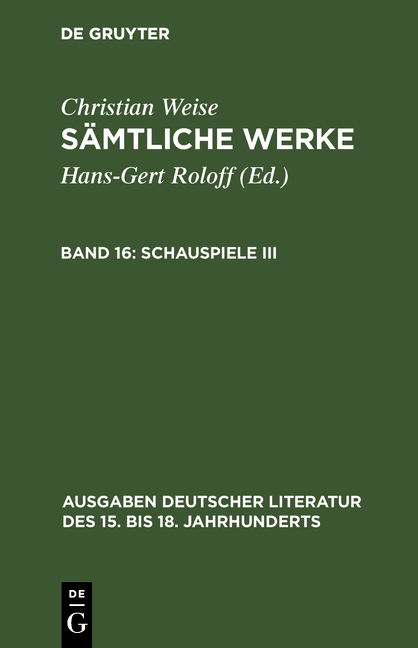 S&auml;mtliche Werke / Schauspiele III