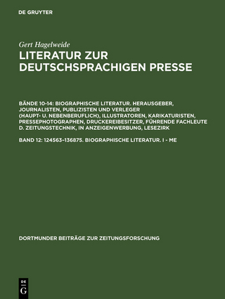 Literatur zur deutschsprachigen Presse. Biographische Literatur.... / 124563-136875. I - Me