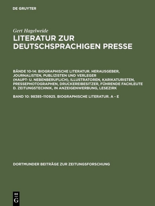 98385–110925. Biographische Literatur. A - E