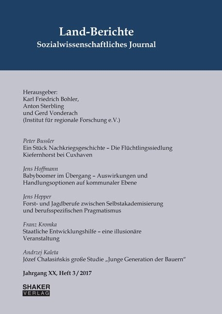Land-Berichte. Sozialwissenschaftliches Journal - 
