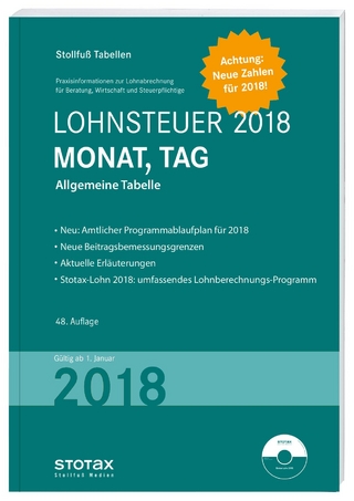 Tabelle, Lohnsteuer 2018 Monat, Tag