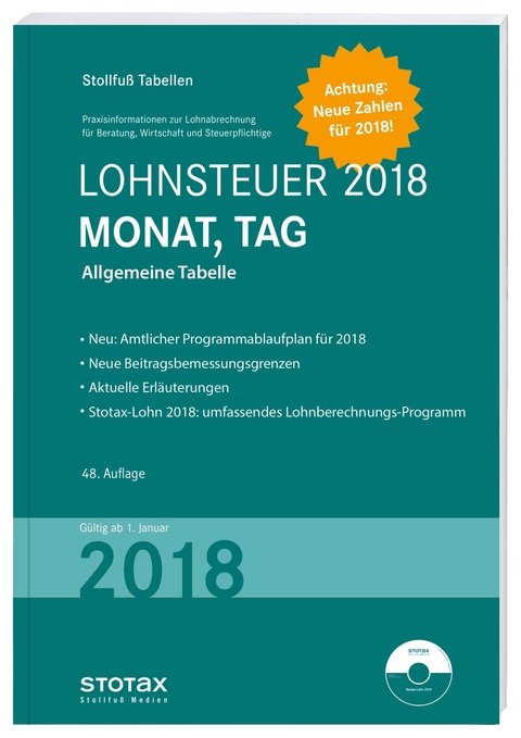 Tabelle, Lohnsteuer 2018 Monat, Tag