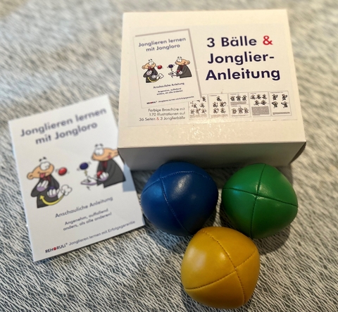 3 B&auml;lle & Jonglier-Anleitung (blau, gr&uuml;n, gelb) - Stephan Ehlers