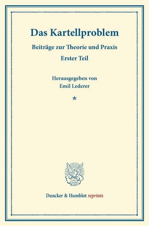 Das Kartellproblem. - 