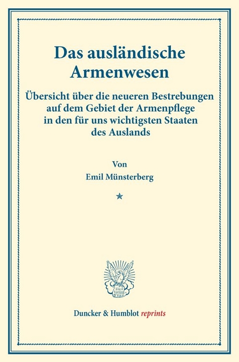 Das ausländische Armenwesen. - Emil Münsterberg