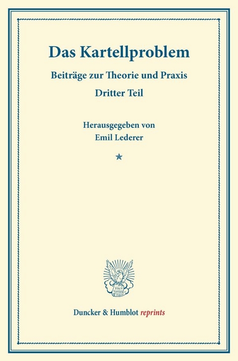 Das Kartellproblem. - 