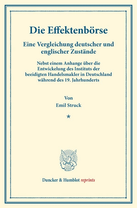 Die Effektenb&ouml;rse. - Emil Struck