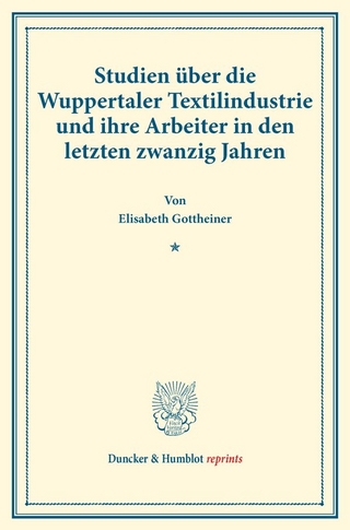 Studien über die Wuppertaler Textilindustrie und ihre Arbeiter in den letzten zwanzig Jahren.