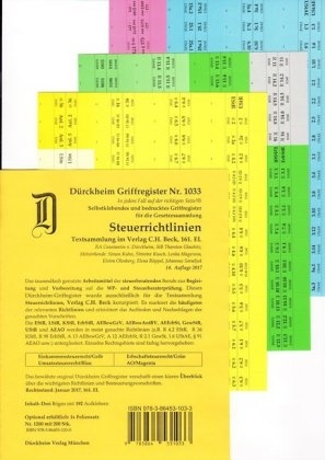 SteuerRichtlinien Griffregister Nr. 1033 (2017/2018)