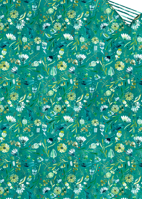 Geschenkpapier-Bogen - Blumen (All about green)