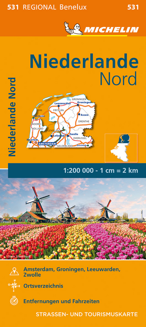 Michelin Niederlande Nord. Stra&szlig;en- und Tourismuskarte 1:200.000