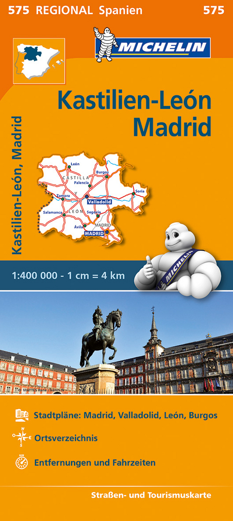 Michelin Karte Kastilien-Le&oacute;n, Madrid