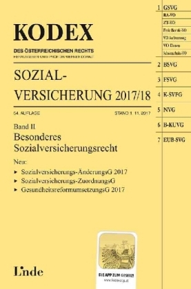 KODEX Sozialversicherung 2017/18, Band II - Nora Melzer-Azodanloo