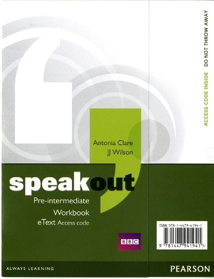 Speakout Pre-Intermediate Workbook eText Access Card - Antonia Clare, J Wilson