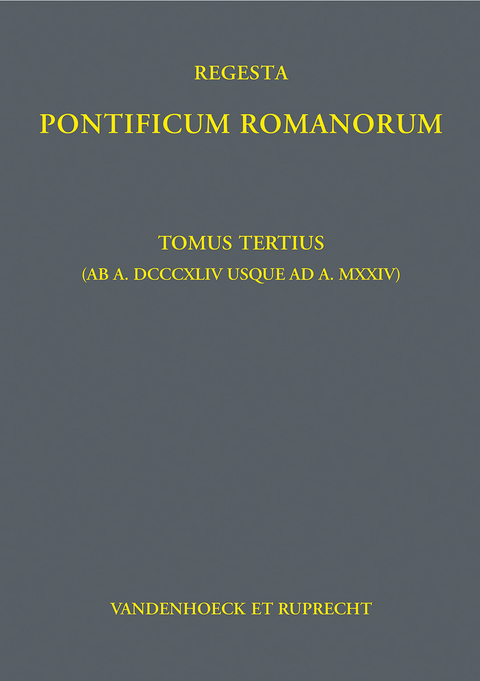 Regesta Pontificum Romanorum - Philipp Jaff&eacute;
