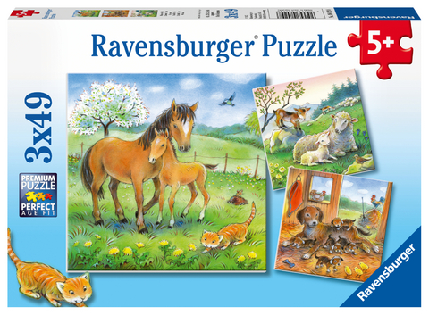 Ravensburger Kinderpuzzle - 08029 Kuschelzeit - Puzzle f&uuml;r Kinder ab 5 Jahren, mit 3x49 Teilen