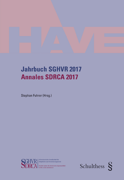 Jahrbuch SGHVR 2017 / Annales SDRCA 2017 - Stephan Fuhrer