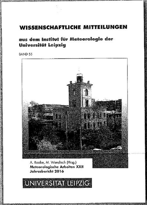 Wissenschaftliche Mittteilungen aus dem Institut für Meteorologie der Universität Leipzig - 