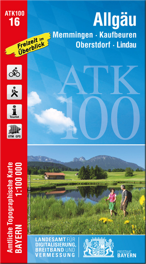 ATK100-16 Allg&auml;u (Amtliche Topographische Karte 1:100000)